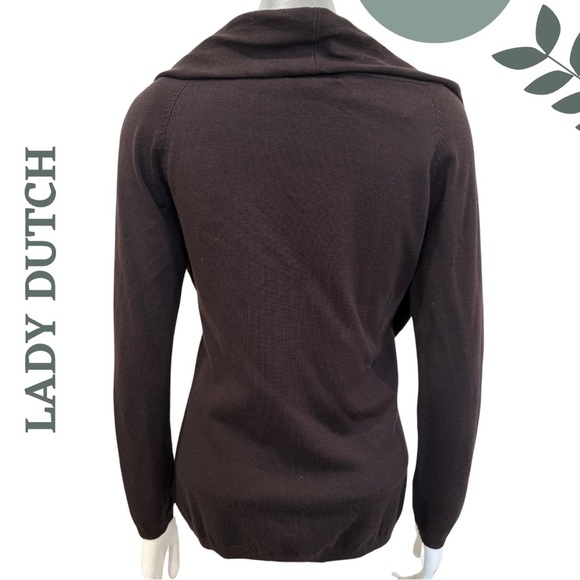 🛍️3/$40 Lady Dutch Layered Knit Sweater Chic Minimalist Convertible Scarf Large - Picture 5 of 6